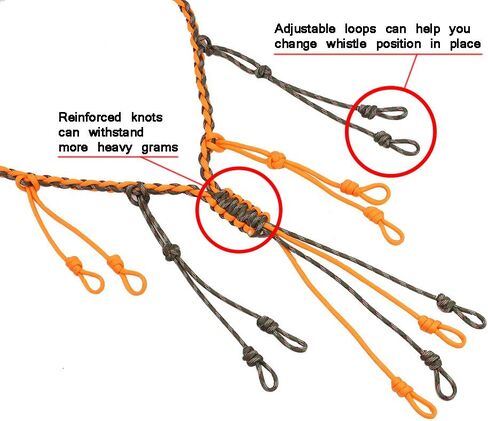 PSKOOK بطة دعوة الحبل Paracord الصيد أوزة المكالمات 12/16/20 حلقات قابلة للتعديل في الهواء الطلق المفترس والعتاد لطيور الدراج المائية اليد مضفر قلادة in Saudi Arabia