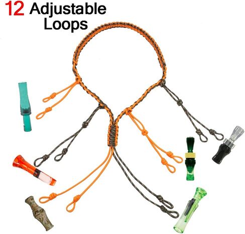PSKOOK بطة دعوة الحبل Paracord الصيد أوزة المكالمات 12/16/20 حلقات قابلة للتعديل في الهواء الطلق المفترس والعتاد لطيور الدراج المائية اليد مضفر قلادة in Saudi Arabia