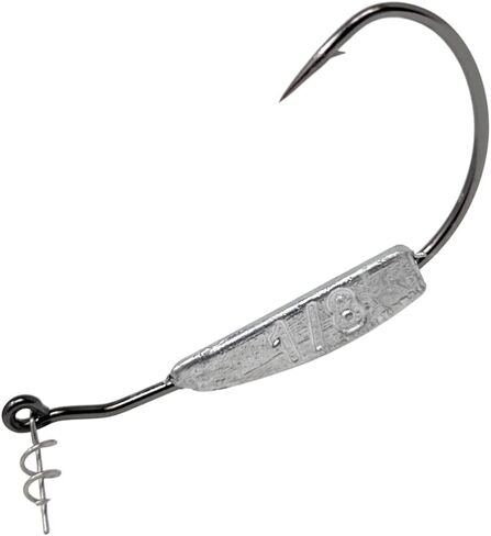 Reaction Tackle Weighted Swimbait Hooks for Bass Fishing - Weedless Fishing Hooks with Twist Lock for Freshwater and Saltwater Fishing Weighted Hooks (10-Pack) in Saudi Arabia