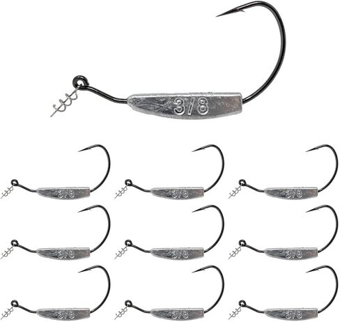 Reaction Tackle Weighted Swimbait Hooks for Bass Fishing - Weedless Fishing Hooks with Twist Lock for Freshwater and Saltwater Fishing Weighted Hooks (10-Pack) in Saudi Arabia