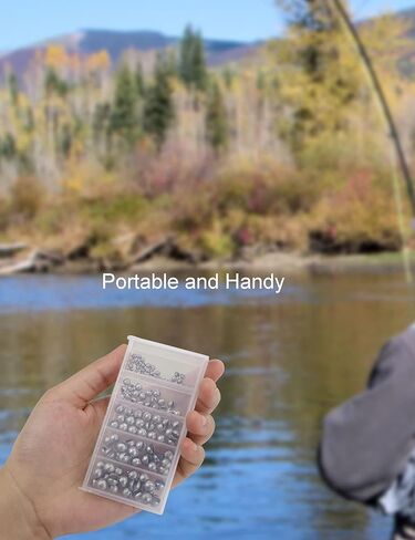 افلكوكي مجموعة اوزان صيد متنوعة من 110 قطعة من اوزان الصيد المستديرة المنقسمة للصيد في المياه العذبة، اوزان خيط صيد قابلة للازالة in Kuwait