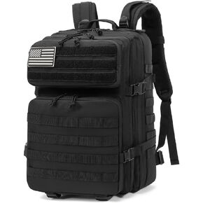 45L Military Tactical Backpacks Molle Army Assault Pack 3 Day Bag Out Bag Hiking Treeking Rucksack (BLACK) in Saudi Arabia