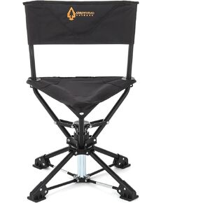 ARROWHEAD OUTDOOR 360° Degree Swivel Hunting Chair Stool Seat, Perfect for Blinds, No Sink Feet, Quick Setup & Takedown, Compact & Lightweight, Carrying Case, Fishing, Rugged 600D Canvas, USA-Based