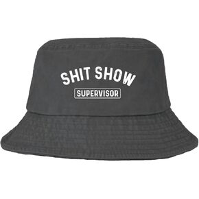 قبعة دلو Philysonic Shit Show Supervisor Hat قبعة دلو للسيدات، قبعة دلو مرحة