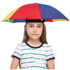 Folding Umbrella Hat - 21" Diameter Head Umbrella - Adjustable For Kids, Men, Women - Ideal For UV Shield, Rain Defense, Baseball Fun, Gardening Adventures£¬Headwear for Outdoor Party Beach Hiking in Kuwait