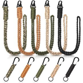 10 Pcs Paracord Lanyards Heavy Duty Neck Lanyards for ID Badges Braided Keychains Lanyards Necklace Keychain Lanyards Paracord Wrist Strap Keys Hook Whistles Camera Wallet Outdoor Activities in Saudi Arabia