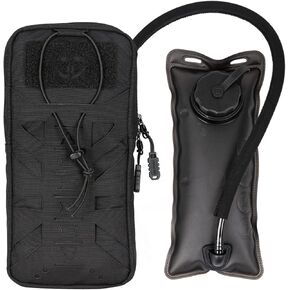 TOPTACPRO Tactical Hydration Pouch with Inner Bladder for 1L Water Bag Laser Cut MOLLE Hydration Pouch for Hiking Biking Running and Climbin 500D Cordura Nylon