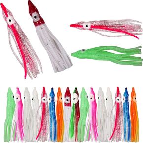 Fishing Squid Skirts Lures Glow Soft Plastic Octopus Skirts in Kuwait