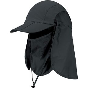 CRISTGEE Foldable Sun Cap, Fishing Hats, UPF 50+ Protection Caps with Face Mask Neck Flap in Kuwait
