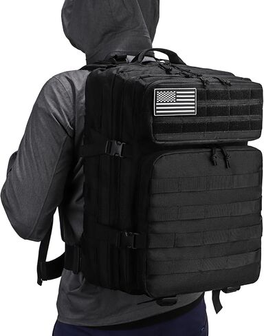Beeaoo 45L حقائب الظهر التكتيكية العسكرية Molle Army Assault Pack 3 Day Bag خارج حقيبة المشي لمسافات طويلة Treeking الظهر (كاكي) in Saudi Arabia