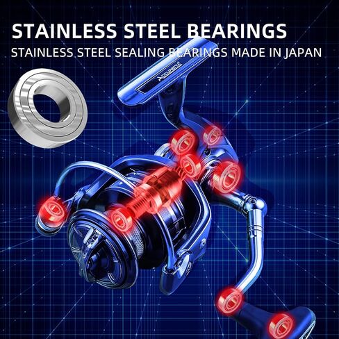 Accuretta Spinning Fishing Reel, 13+1BB Saltwater Spinning Reel, Ultra Smooth Powerful Saltwater Fishing Reels, 5.2:1/4.7:1 Gear Ratio Waterproof and Rustproof Large db Fishing Reels Spinning in Kuwait