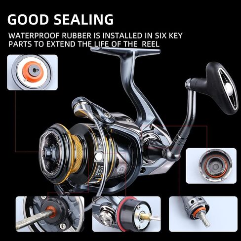 Accuretta Spinning Fishing Reel, 13+1BB Saltwater Spinning Reel, Ultra Smooth Powerful Saltwater Fishing Reels, 5.2:1/4.7:1 Gear Ratio Waterproof and Rustproof Large db Fishing Reels Spinning in Kuwait