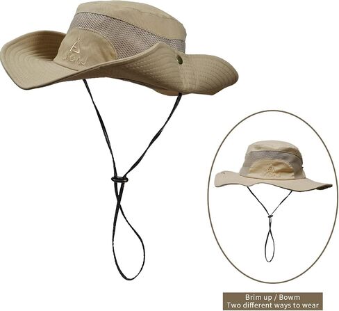 Mens Sun Hat Wide Brim Summer Safari Hat, Cotton Fishing Boonie Hat UV Hats, Mesh Bucket Gardening Hats in Saudi Arabia