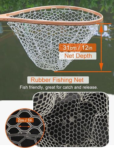 Sjqecyfv يطير الصيد صافي سمك السلمون المرقط صافي المطاط شبكة سمك السلمون المرقط سيليكون شبكة الهبوط المياه العذبة كاياك العائمة يطير شباك الصيد الصيد والإفراج صافي in Kuwait