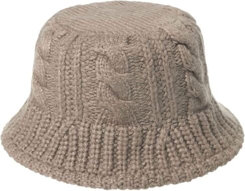 Minache Women Girls Winter Warm Bucket Hat Solid Color Beanie Hat Chunky Cable Knit Hats Foldable Floppy Knitted Cap in Saudi Arabia