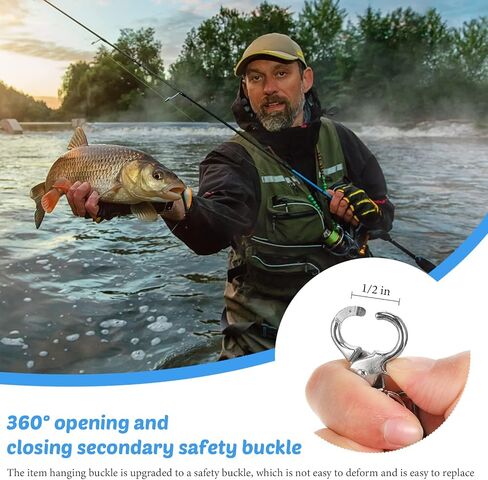 6 Pack Heavy Duty Fishing Lanyard Steel Wire Coiled Lanyard Kayak Retractable Tool Leash Fishing Rod Safety Lanyard Fishing Gear Lanyard Tether Accessories with Alloy Clips for Pliers Boating in Kuwait