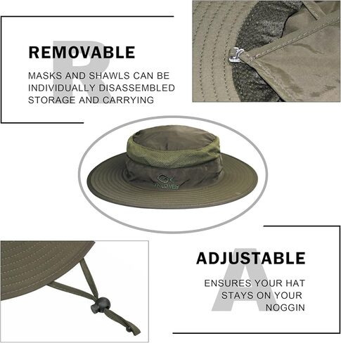 YR.Lover Outdoor UV Sun Protection Wide Brim Fishing Cap with Removable Flap in Saudi Arabia