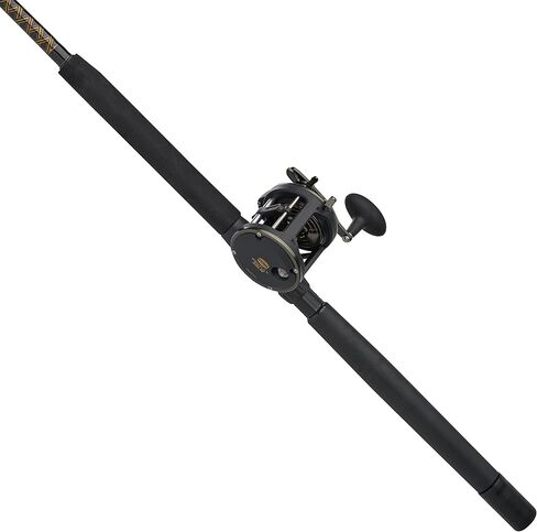 PENN 6'6" Squall II Level Wind Saltwater Rod and Reel Fishing Combo, 1-Piece Fishing Rod, Black/Gold in Saudi Arabia