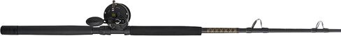 PENN 6'6" Squall II Level Wind Saltwater Rod and Reel Fishing Combo, 1-Piece Fishing Rod, Black/Gold in Saudi Arabia
