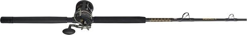 PENN 6'6" Squall II Level Wind Saltwater Rod and Reel Fishing Combo, 1-Piece Fishing Rod, Black/Gold in Saudi Arabia