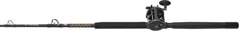 PENN 6'6" Squall II Level Wind Saltwater Rod and Reel Fishing Combo, 1-Piece Fishing Rod, Black/Gold in Saudi Arabia