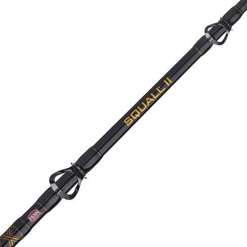 PENN 6'6" Squall II Level Wind Saltwater Rod and Reel Fishing Combo, 1-Piece Fishing Rod, Black/Gold in Saudi Arabia