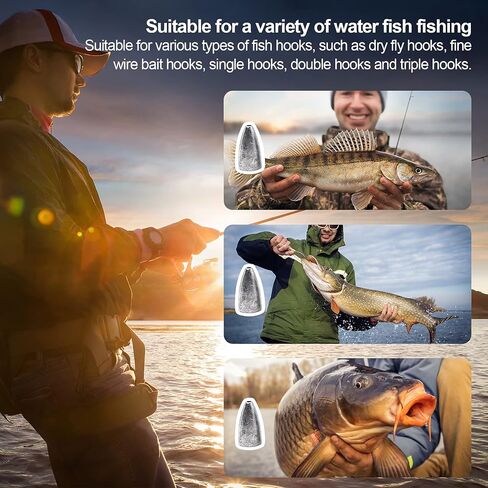 Fishing Bullet Weights, Lead Worm Weights with Smooth Design for Texas Rigs in Saudi Arabia