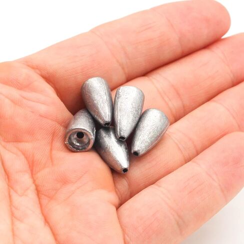 Fishing Bullet Weights, Lead Worm Weights with Smooth Design for Texas Rigs in Saudi Arabia