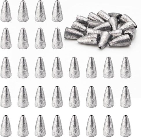FREGITO 50pcs Fishing Weight Sinkers, Lead Worm Weights Fishing Sinkers for Bass Fishing Texas Rigs in Saudi Arabia