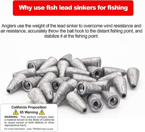 FREGITO 50pcs Fishing Weight Sinkers, Lead Worm Weights Fishing Sinkers for Bass Fishing Texas Rigs in Saudi Arabia