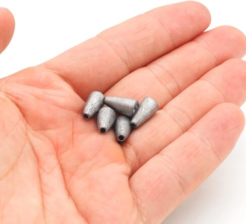 FREGITO 50pcs Fishing Weight Sinkers, Lead Worm Weights Fishing Sinkers for Bass Fishing Texas Rigs in Saudi Arabia