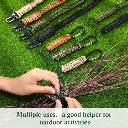 10 Pcs Paracord Lanyards Heavy Duty Neck Lanyards for ID Badges Braided Keychains Lanyards Necklace Keychain Lanyards Paracord Wrist Strap Keys Hook Whistles Camera Wallet Outdoor Activities in Saudi Arabia