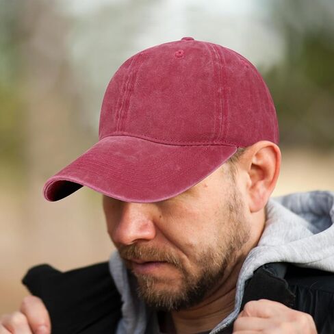 قبعة بيسبول من الدينيم المغسول كبيرة الحجم مقاس XXL، قبعة بيسبول عتيقة قابلة للتعديل، قبعة جولف للأب للرؤوس الكبيرة 23.5"-25.5" in Kuwait