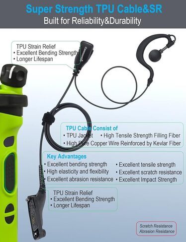 سماعة أذن سلكية واحدة لأجهزة راديو موتورولا XPR6380 XPR6580 XPR7380 XPR7580 XPR7350e XPR7380e XPR7550e XPR7580e XPR 7350e XPR 7550e XPR 6380 6580 7380 7580 7380e 7580e، سماعة رأس على شكل G in Kuwait