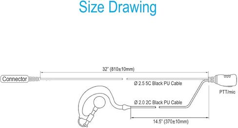 سماعة أذن سلكية واحدة لأجهزة راديو موتورولا XPR6380 XPR6580 XPR7380 XPR7580 XPR7350e XPR7380e XPR7550e XPR7580e XPR 7350e XPR 7550e XPR 6380 6580 7380 7580 7380e 7580e، سماعة رأس على شكل G in Kuwait