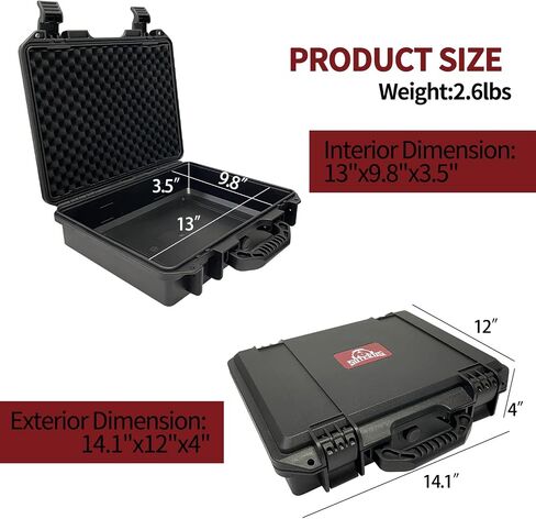 Sutekus Hard Pistol Case Handgun Case Waterproof Pistol Carrying Cases With Foam Gun Accessories in Saudi Arabia