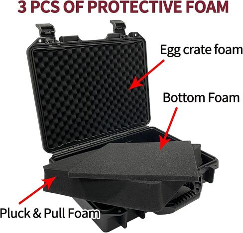 Sutekus Hard Pistol Case Handgun Case Waterproof Pistol Carrying Cases With Foam Gun Accessories in Saudi Arabia