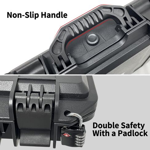 Sutekus Hard Pistol Case Handgun Case Waterproof Pistol Carrying Cases With Foam Gun Accessories in Saudi Arabia