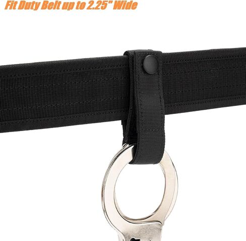 TACNEX Handcuff Strap w/Snap Closure Cuff Holder Nylon Keeper Chain/Hinged Cuffs Carrier Quick Release Clip Hook for ASP Handcuff 1.75"/ 2"/2.25" Duty Belt Law Enforcement Police Sheriff Security in Kuwait