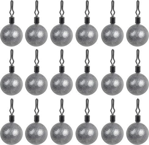 Ball Weights Drop Sinkers Fishing, 20PCS Round Fishing Weights Sinkers Casting Drop Shot Weight Swivels for Bass Fishing Saltwater Freshwater in Saudi Arabia