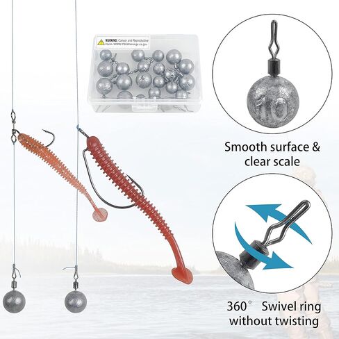 Ball Weights Drop Sinkers Fishing, 20PCS Round Fishing Weights Sinkers Casting Drop Shot Weight Swivels for Bass Fishing Saltwater Freshwater in Saudi Arabia
