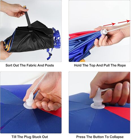 Luwint 36'' Diameter Double Layer Folding Compact UV Rain Protection Umbrella Hat in Kuwait