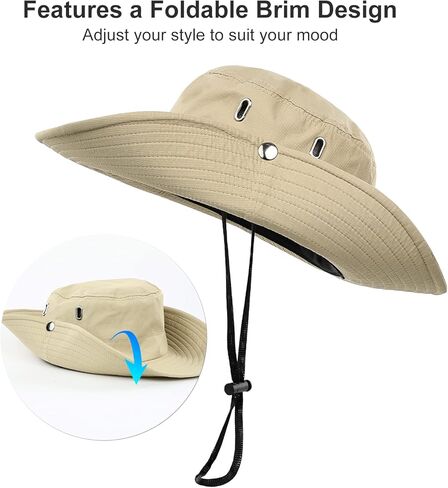 ELEZAY Bucket Hat UPF 50+ Unisex Outdoor Cowboy Summer Sun Hats with Wide Brim in Kuwait