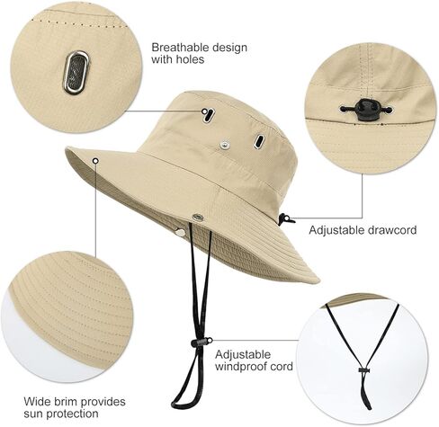 ELEZAY Bucket Hat UPF 50+ Unisex Outdoor Cowboy Summer Sun Hats with Wide Brim in Kuwait
