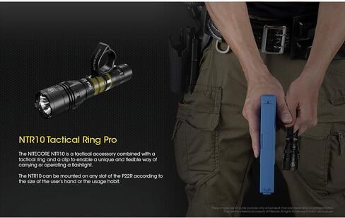 Nitecore NTR10 Tactical Clip-on Ring for Nitcore CI7, New P12, New P12R, P22R and i4000R, Black in Saudi Arabia