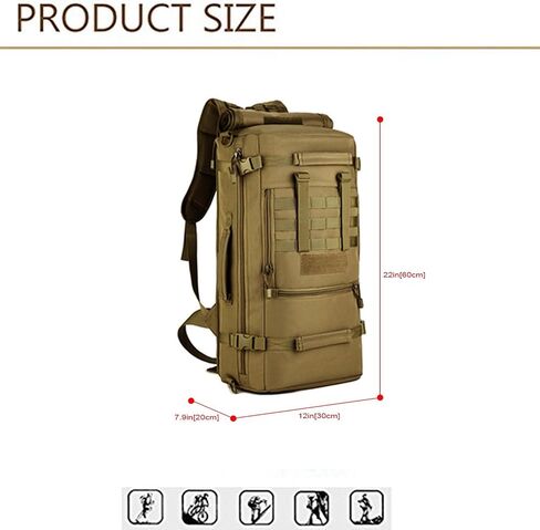 HUNTVP 50L 3 Way Tactical Military MOLLE Assault Backpack Modular WR Bag in Kuwait