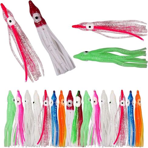 Fishing Squid Skirts Lures Glow Soft Plastic Octopus Skirts in Kuwait