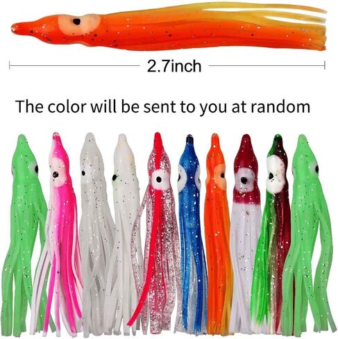 Fishing Squid Skirts Lures Glow Soft Plastic Octopus Skirts in Kuwait