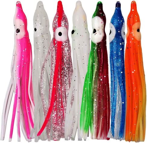 Fishing Squid Skirts Lures Glow Soft Plastic Octopus Skirts in Kuwait