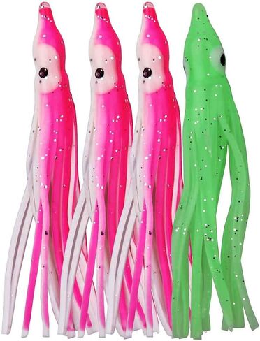 Fishing Squid Skirts Lures Glow Soft Plastic Octopus Skirts in Kuwait